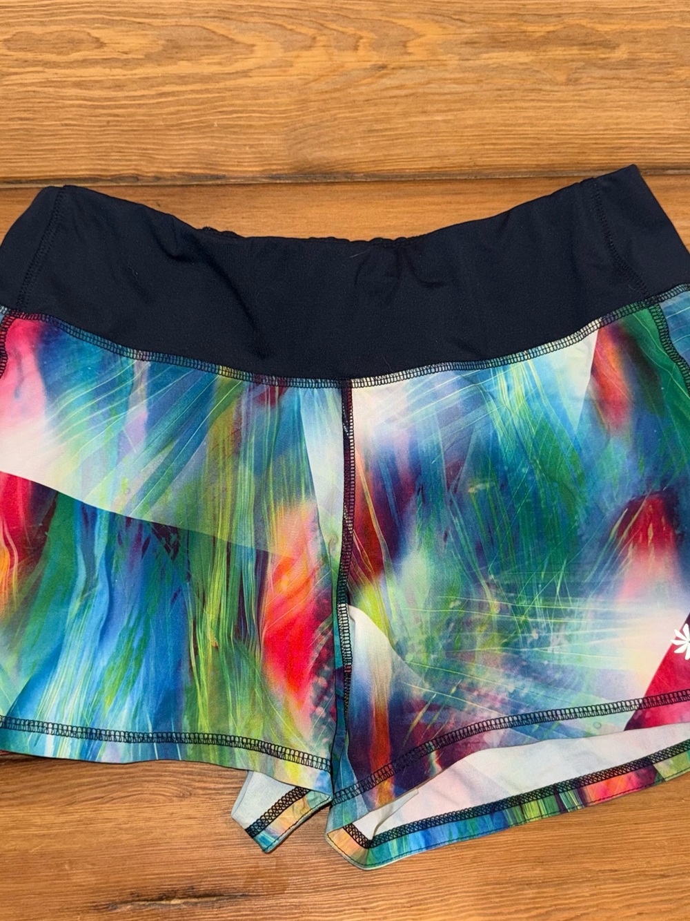 Athleta Multicolor Abstract Print Athletic Shorts